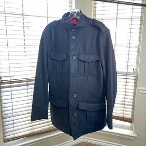 Men's Black Peacoat Wool Jacket Winter Coat Military Car Stussy Hoodie Overcoat